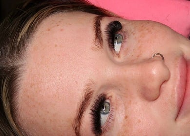 Close-up of lash extensions at Estella Beauty, Morisset Park, New South Wales, AU.