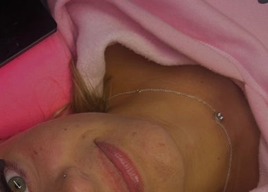 Relaxed client at Estella Beauty in Morisset Park, New South Wales, AU, receiving rejuvenating skincare treatment.
