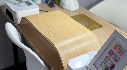 Modern nail studio setup at Rebel Beauty by Danka, Birmingham, England, GB, featuring stylish manicure tools.