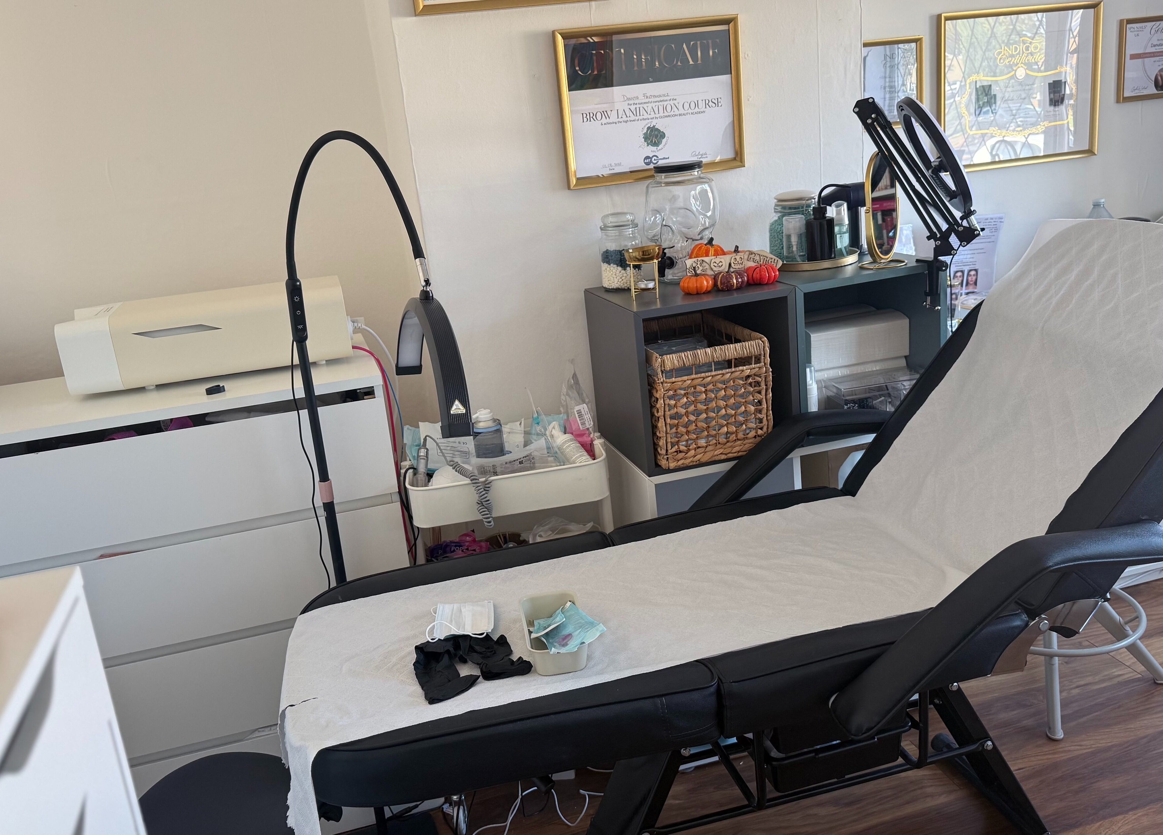 Modern treatment room at Rebel Beauty by Danka in Birmingham, England, GB showcasing a sleek design.
