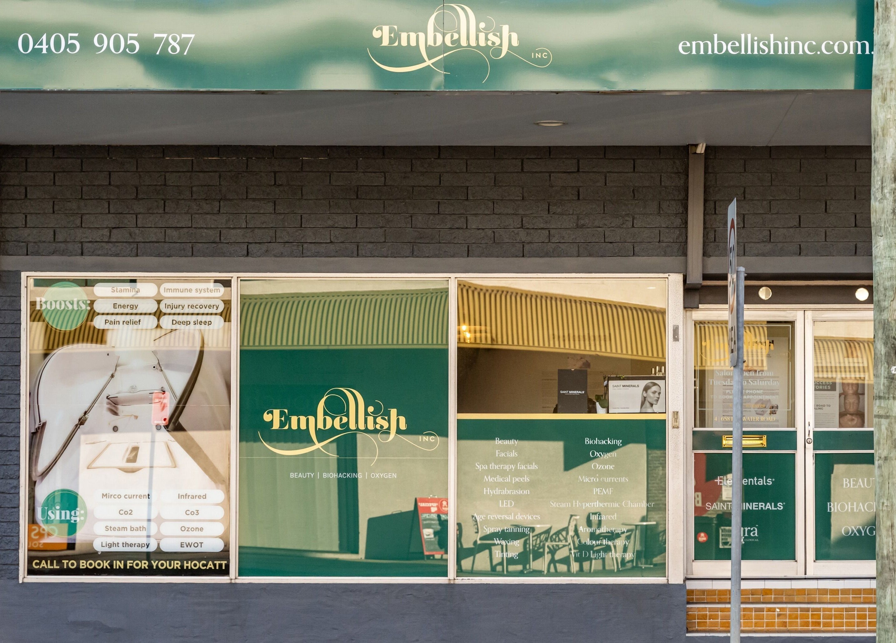 Front view of Embellish Inc, a beauty venue in Brookvale, NSW, AU, showcasing its elegant exterior.