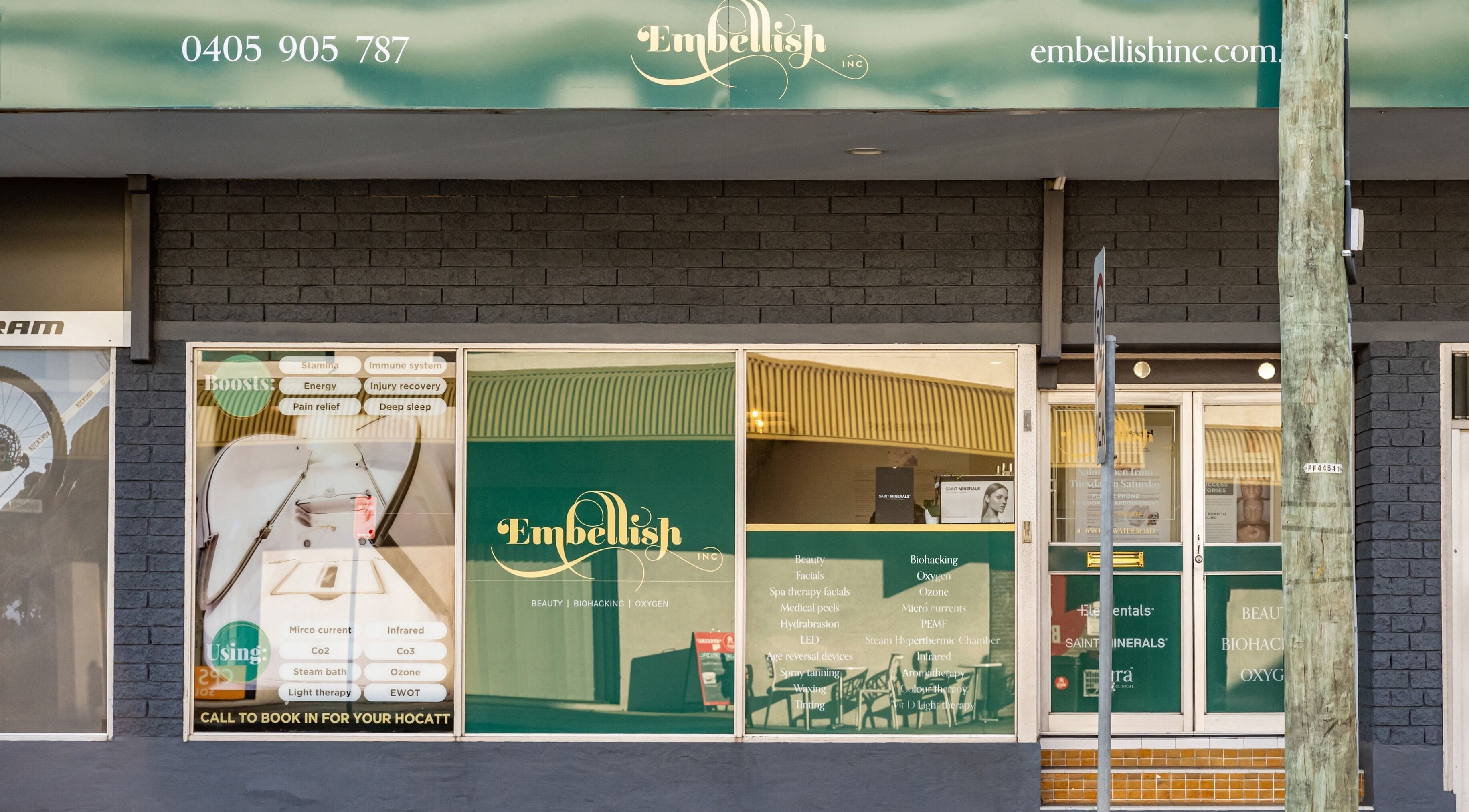 Front view of Embellish Inc, a beauty venue in Brookvale, NSW, AU, showcasing its elegant exterior.