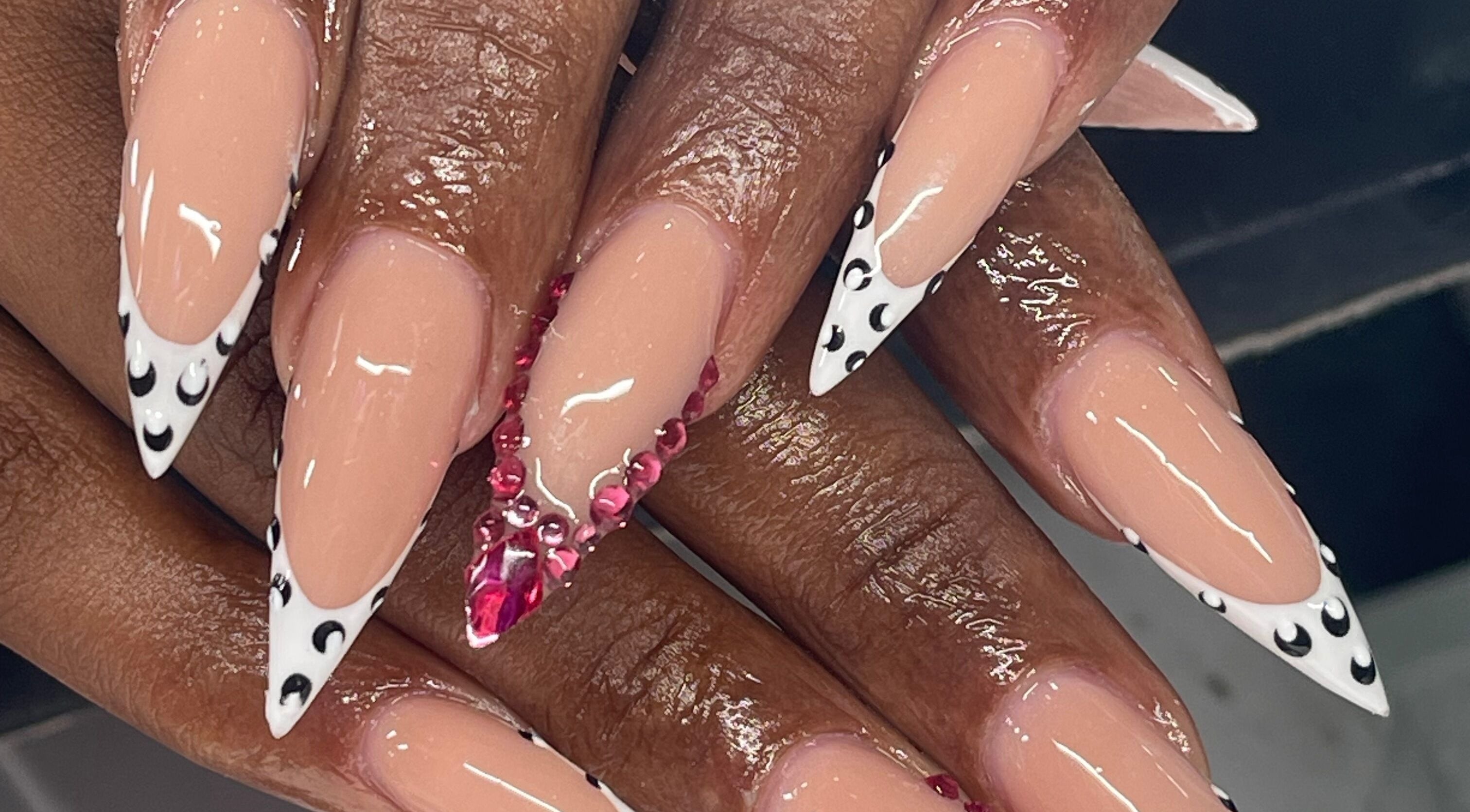 Stylish nail art from Cuteness Glow in Georgetown, Demerara-mahaica, GY featuring intricate designs and embellishments.