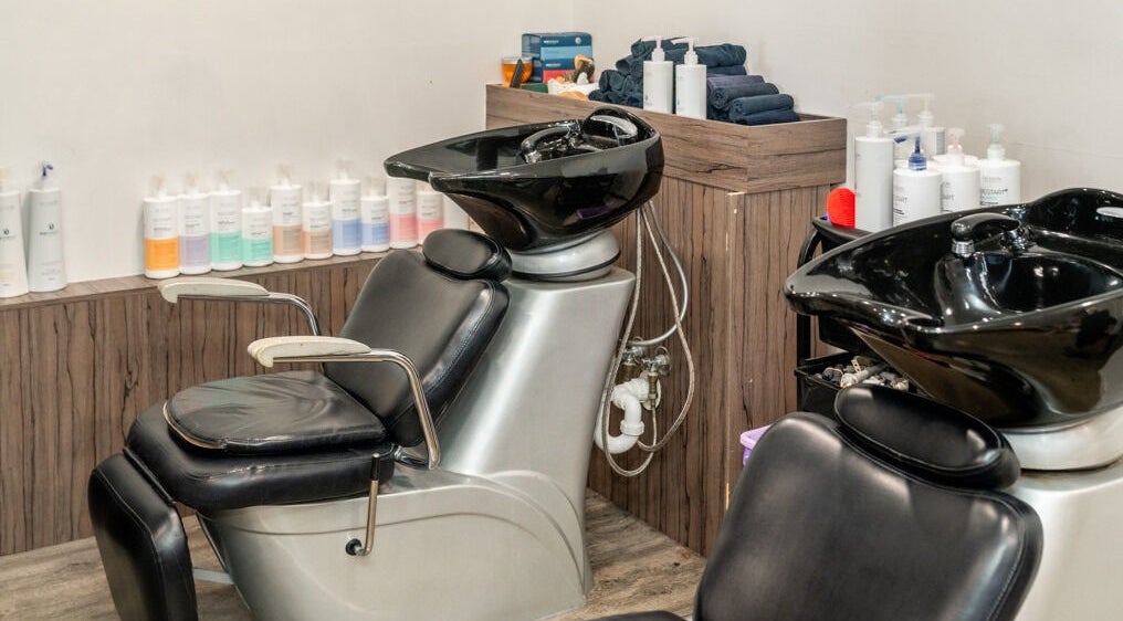 Modern wash stations at Riverlink - Gaye's Hair Fashions, North Ipswich, Queensland, AU.