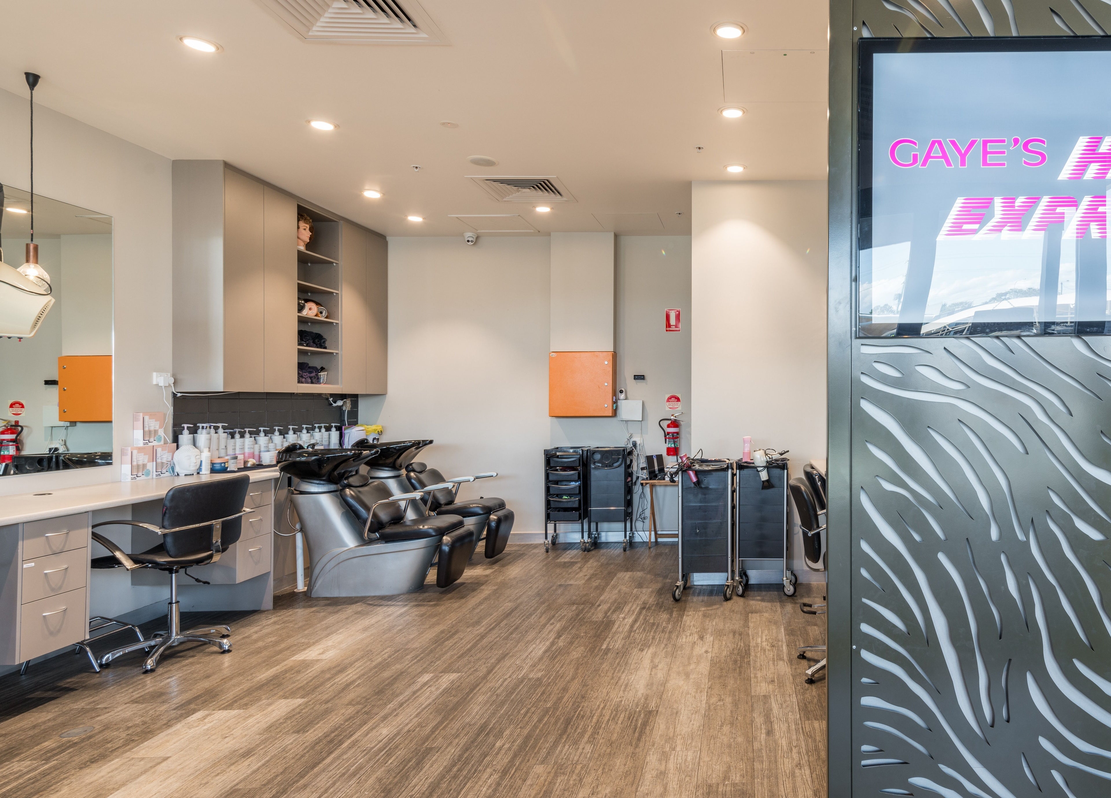 Contemporary hair salon interior at Redbank Plains - Gaye's Hair Fashions, Queensland, AU.