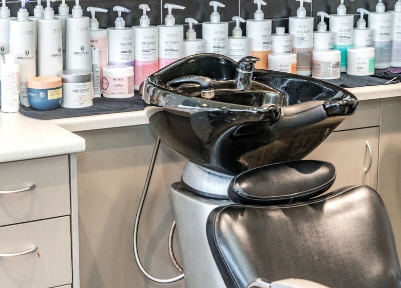 Hair washing station at Redbank Plains - Gaye's Hair Fashions, Queensland, AU with premium hair products.