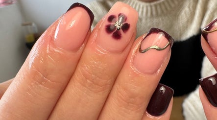 Elegant floral nail art at Beauty by Lucy Elizabeth, Stoke-on-Trent, England, GB.