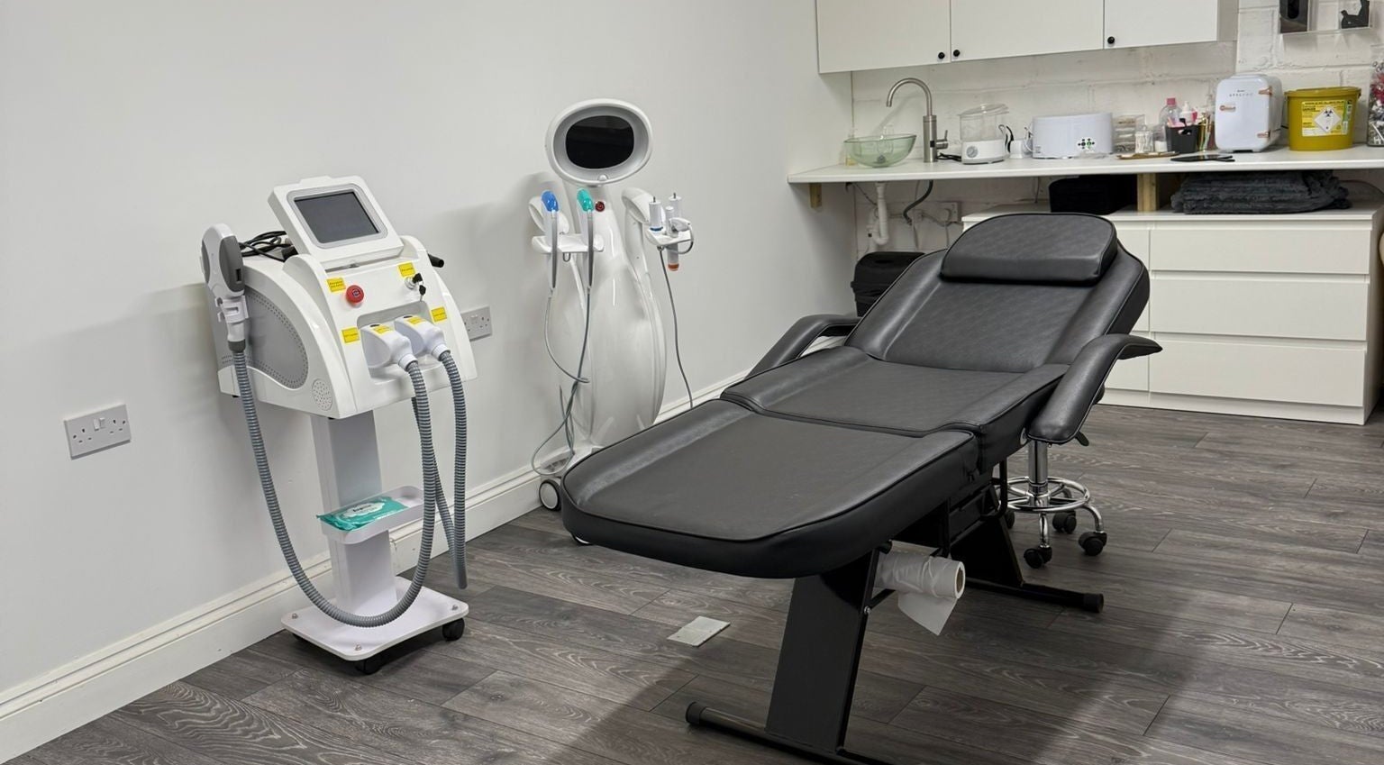 State-of-the-art treatment room at Bonita Aesthetics and Beauty, Braintree, England, GB, featuring advanced equipment.