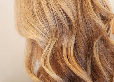 Blonde wavy hair styled at Serenity Hair Studio, Upper Hutt, Wellington, NZ.