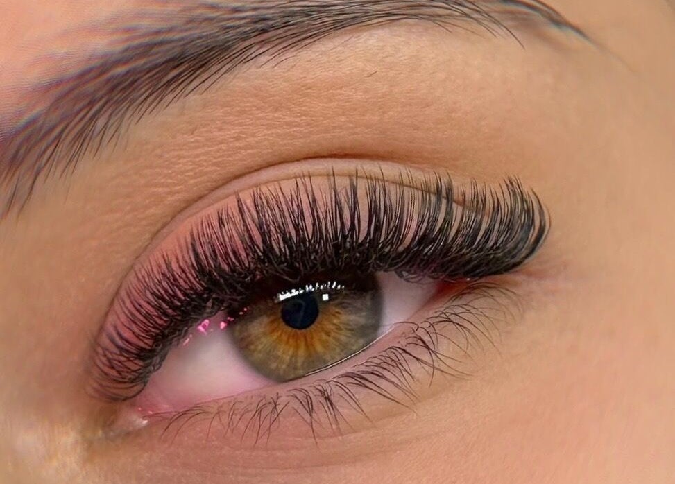 Close-up of styled eyelashes at Lash Brow & Beauty Art, Melbourne, Victoria, AU.