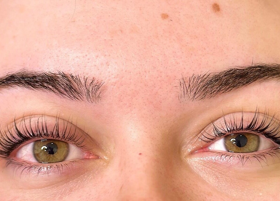 Close-up of expertly styled lashes and brows at Lash Brow & Beauty Art, Melbourne, Victoria, AU.