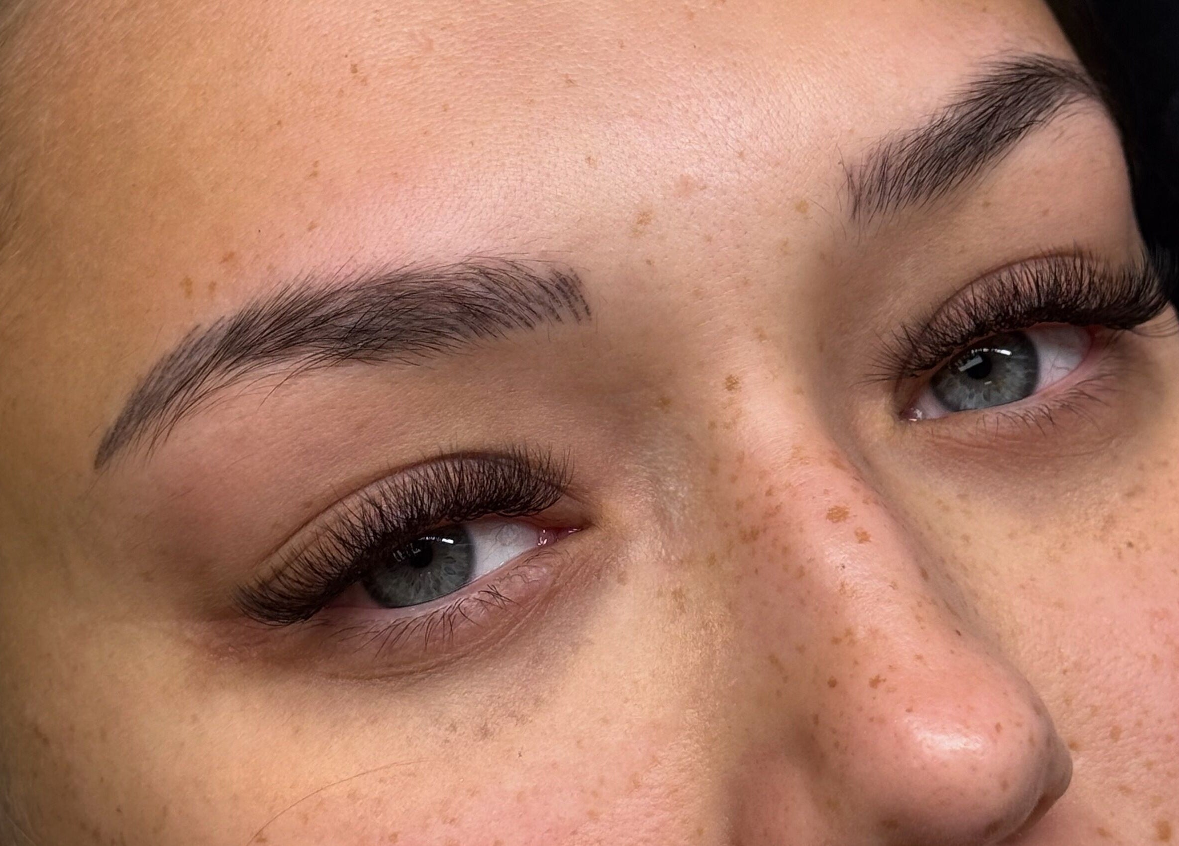 Close-up of eyelash extensions at Amour Esthetics LDN in London, Ontario, CA.