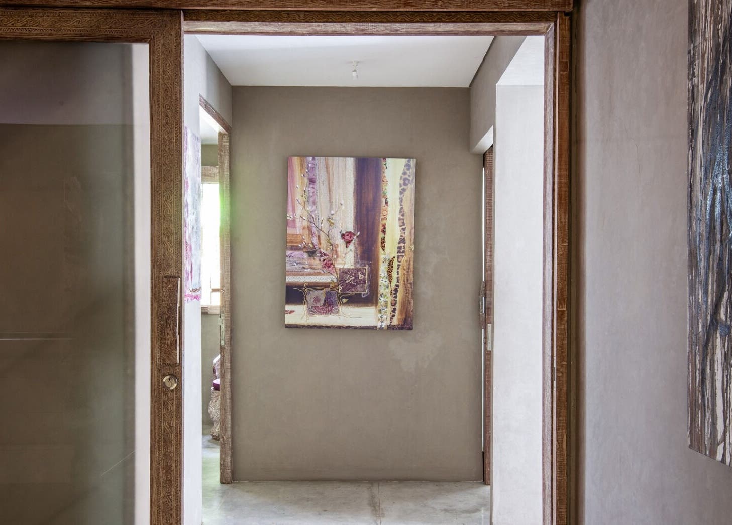 Elegant hallway with artistic decor at Mudara Spa, Bali, Bali, ID.