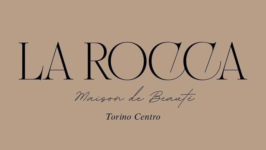 Logo di LA ROCCA MAIDON DE BEAUTE a Torino, Piemonte, IT su sfondo beige.