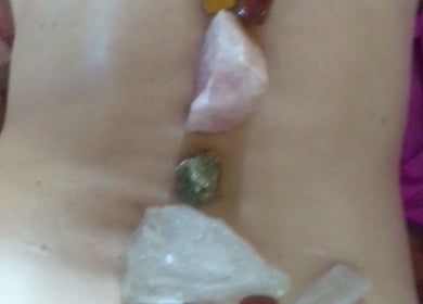 Chakra healing stones on a back at Neo ea Afrika Wellness, Midrand, Gauteng, ZA.