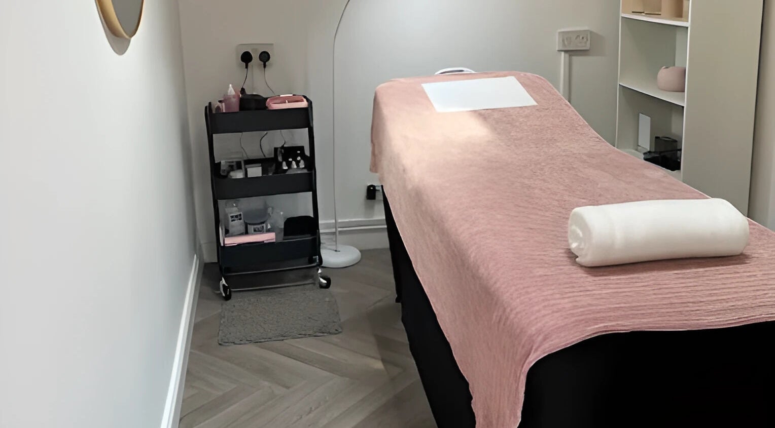 Tranquil treatment room at By Orla Nails & Beauty in Boyle, County Roscommon, IE, featuring a cozy massage bed.