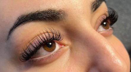 Close-up of eyelash extensions at Byana London, London, England, GB, showcasing detailed lash work.
