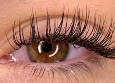 Close-up of enhanced lashes at Byana London, London, England, GB, showcasing elegance and precision.