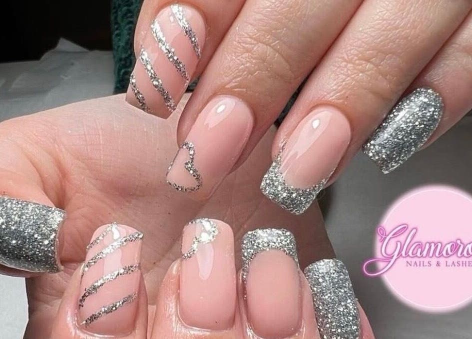 Glamorous, glittery nails designed at Glamorous Nails & Lashes, Peterborough, England, GB.