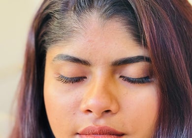 Close-up of eyelash extensions at Sistar Lashes Sandy Bay, Sandy Bay, Tasmania, AU.