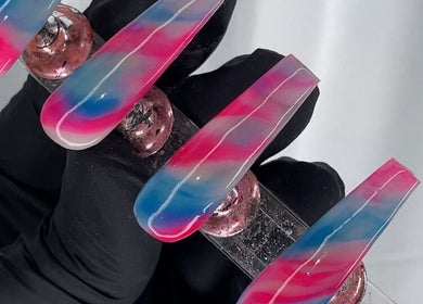 Colorful acrylic nails at Christals Acrylix, Pretty High Maintenance Day Spa, Simpsonville, South Carolina, US.