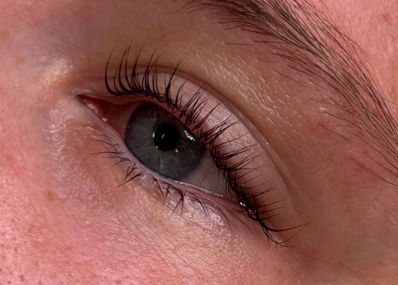 Close-up of perfectly curled lashes at PS : You're Beautiful in Sittingbourne, England, GB.