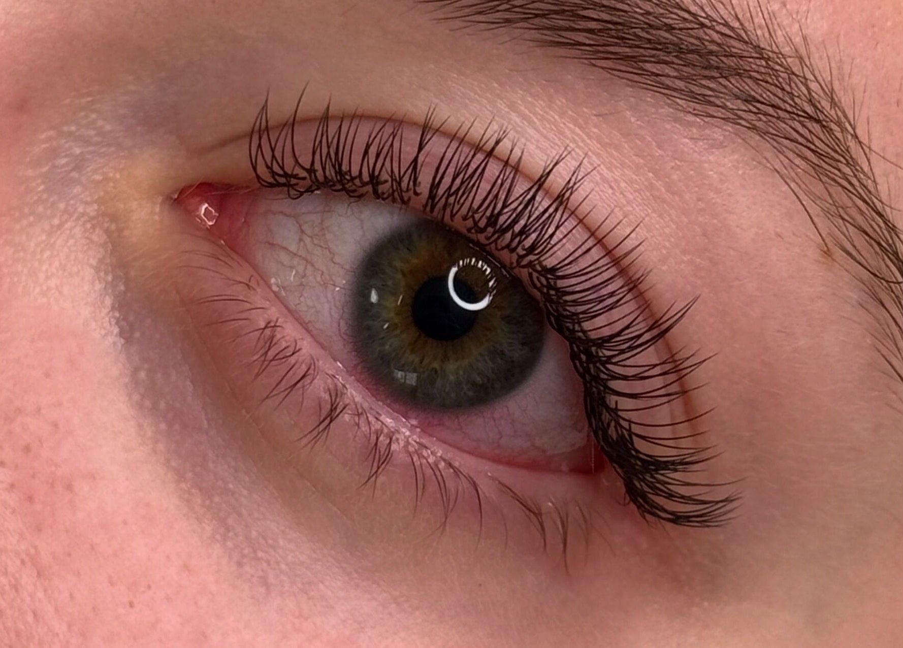 Detailed eyelash close-up at PS : You're Beautiful in Sittingbourne, England, GB, showing natural beauty.