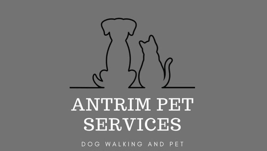 Logo for Antrim Pet Services in Antrim, Northern Ireland, GB, featuring a silhouetted dog and cat.