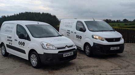Antrim Pet Services vans ready for service in Antrim, Northern Ireland, GB.