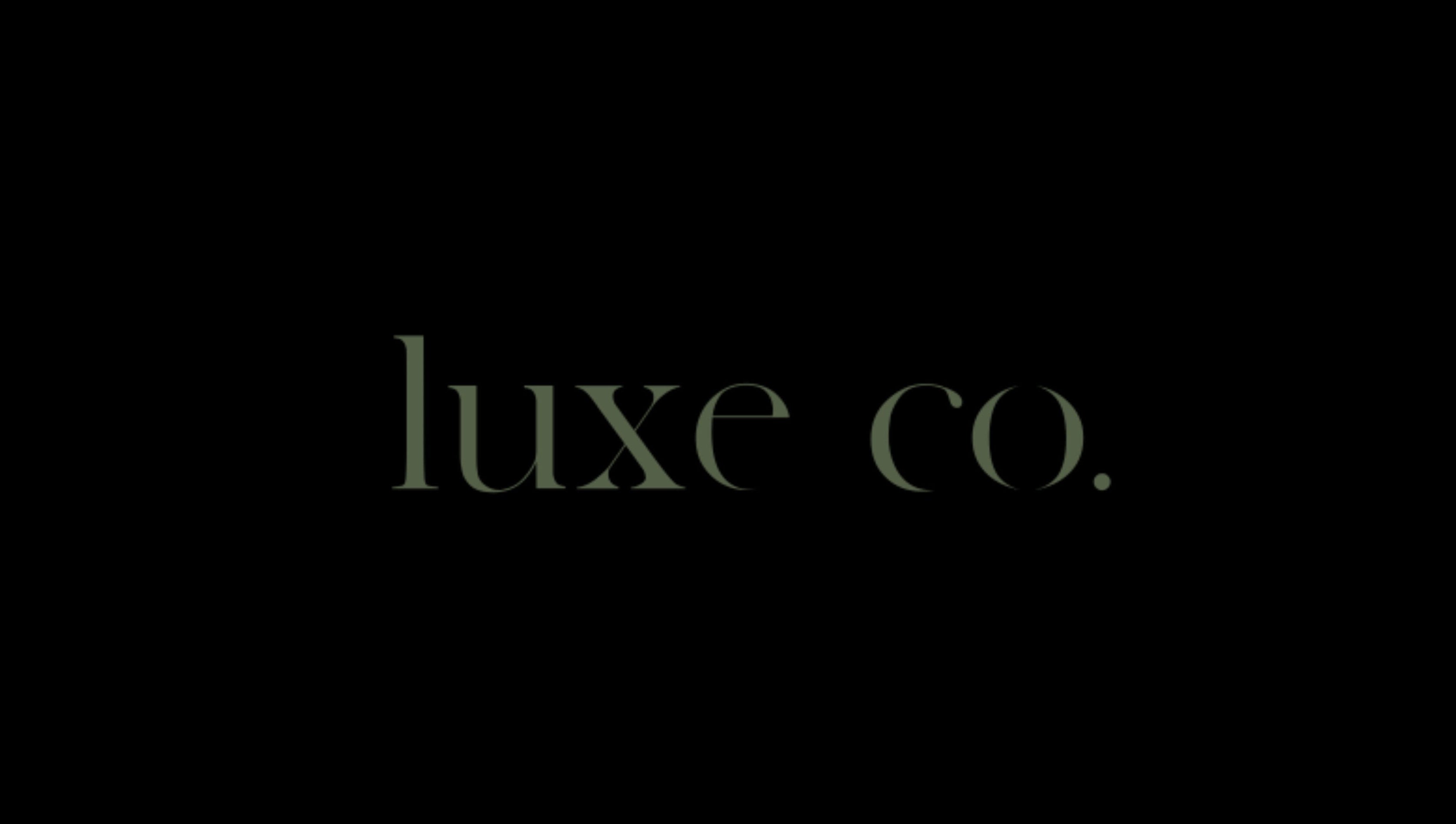 Luxe Co. Bali logo in stylish font on a dark background, Bali, Bali, ID.