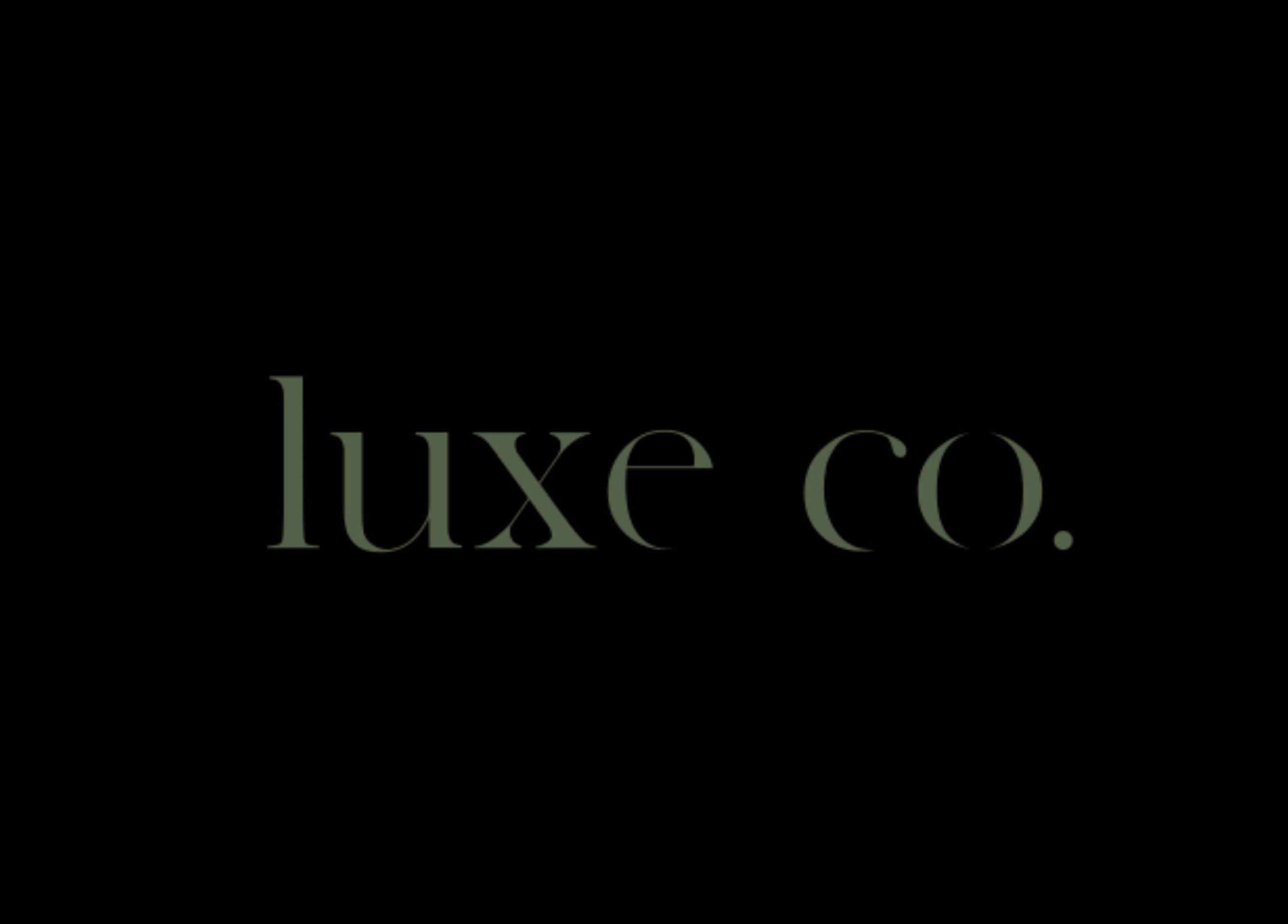 Luxe Co. Bali logo in stylish font on a dark background, Bali, Bali, ID.