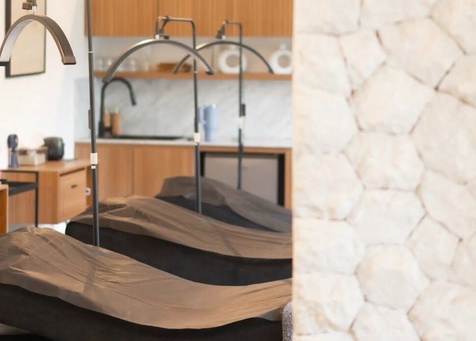 Luxe Co. Bali's serene spa area with stylish treatment beds in Bali, Bali, ID, offering a tranquil retreat.