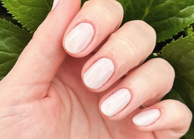 Close-up of polished nails at 19 Beauty Room, Leigh, England, GB showcasing elegant manicure.
