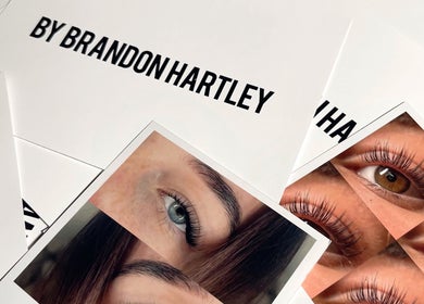 Lash and brow art by Brandon Hartley, Preston, England, GB, showcasing detailed beauty enhancements.