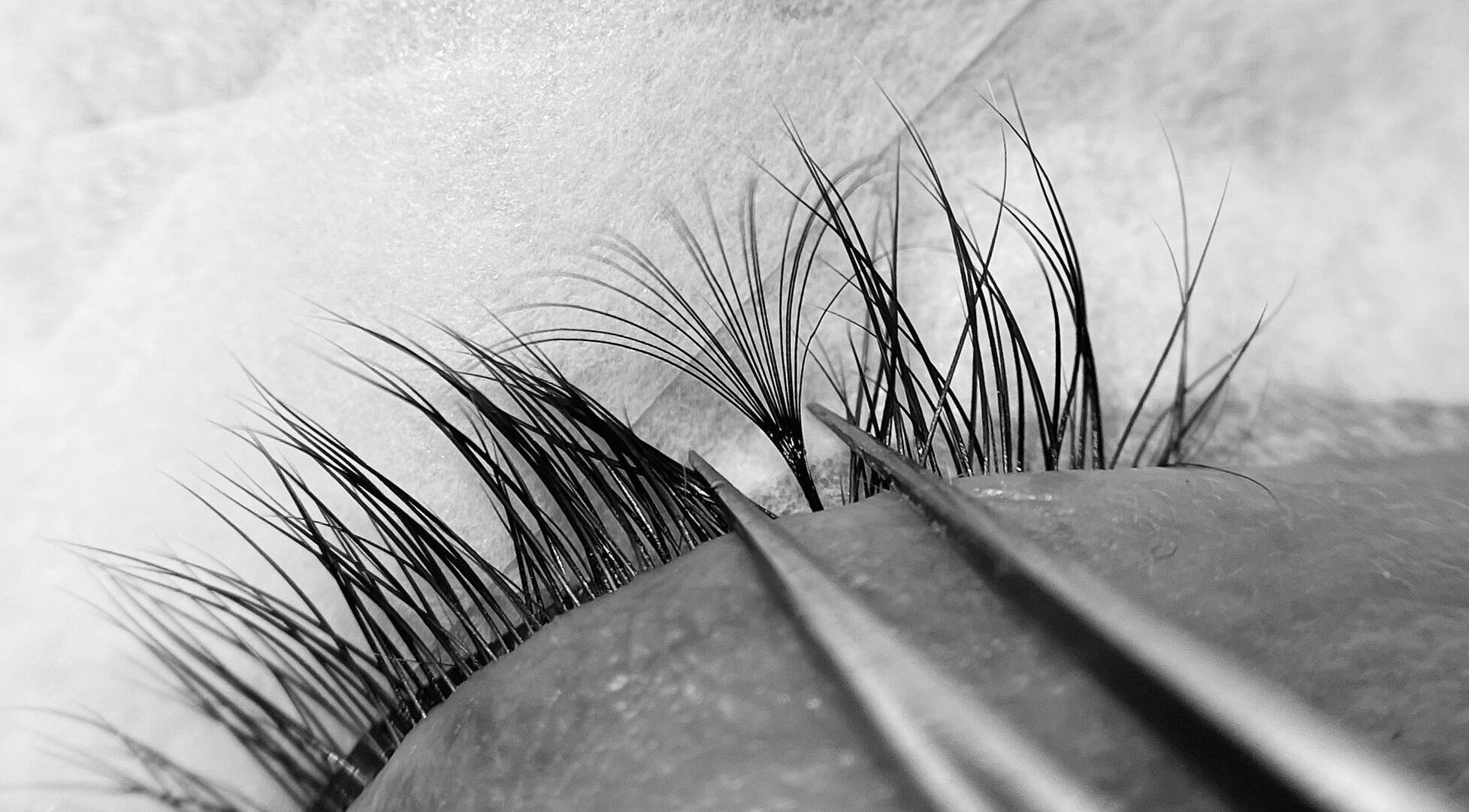 Close-up of eyelash extension at By Brandon Hartley, Preston, England, GB.