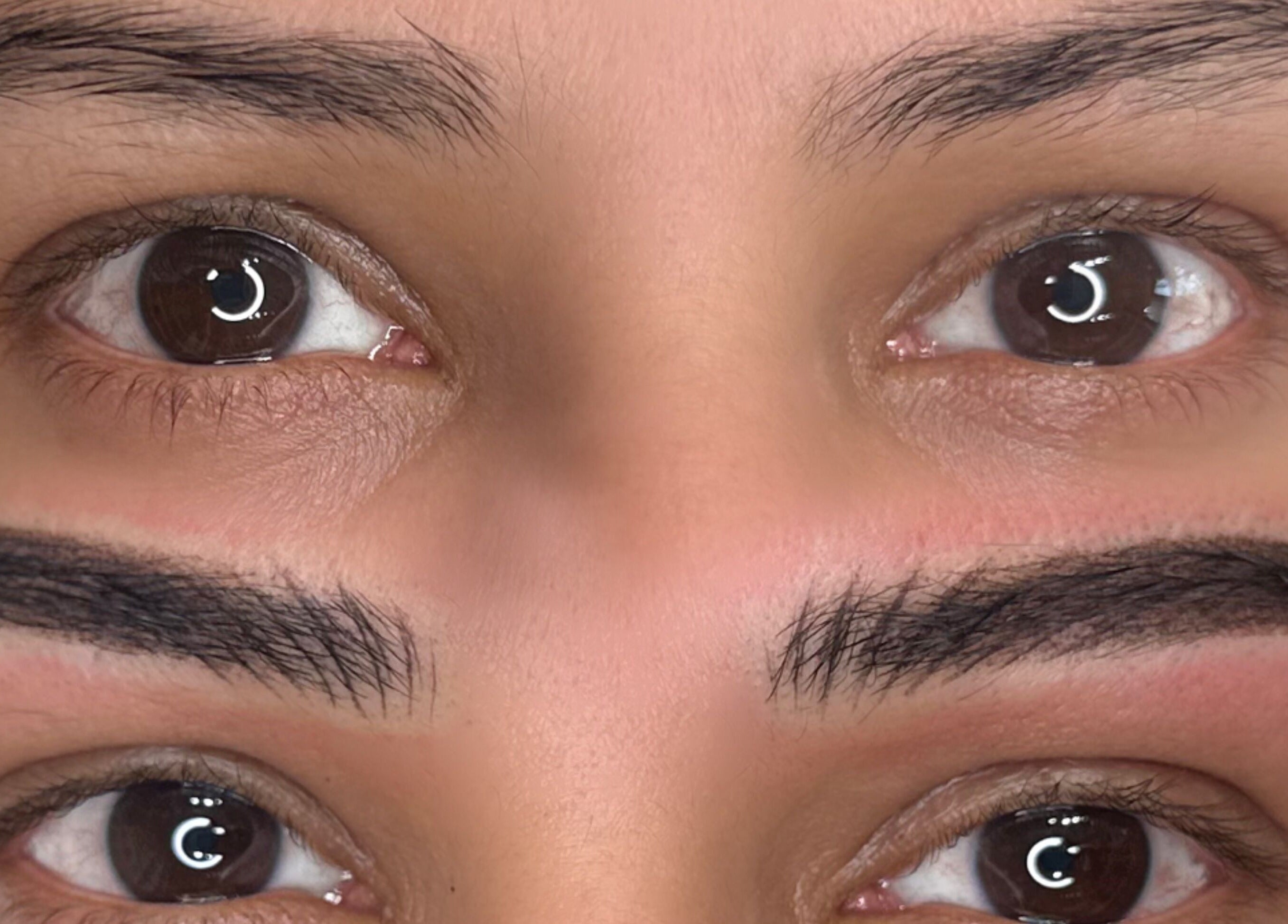 Close-up of expertly shaped eyebrows at The Brow Mami in Hamilton, Ontario, CA showcasing precision work.