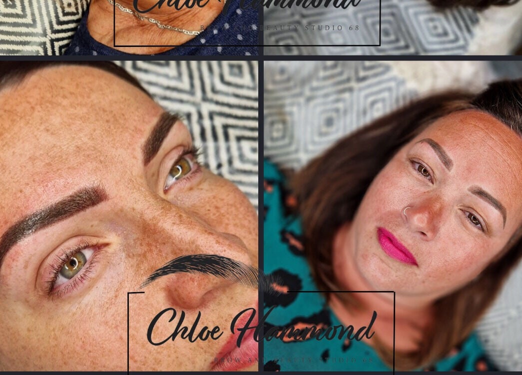 Brow enhancements at Chloe Hammond Brow and Beauty Studio, Selsey, England, GB illustrating microblading results.