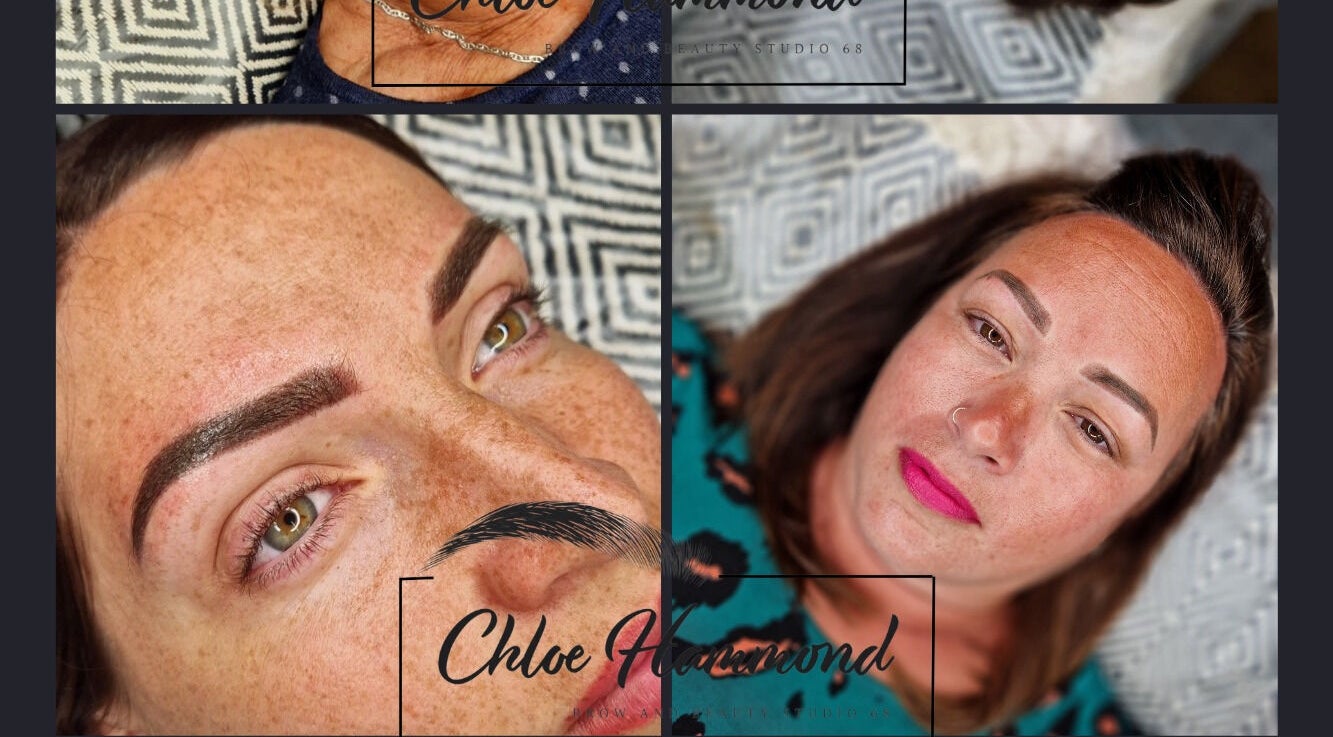 Brow enhancements at Chloe Hammond Brow and Beauty Studio, Selsey, England, GB illustrating microblading results.