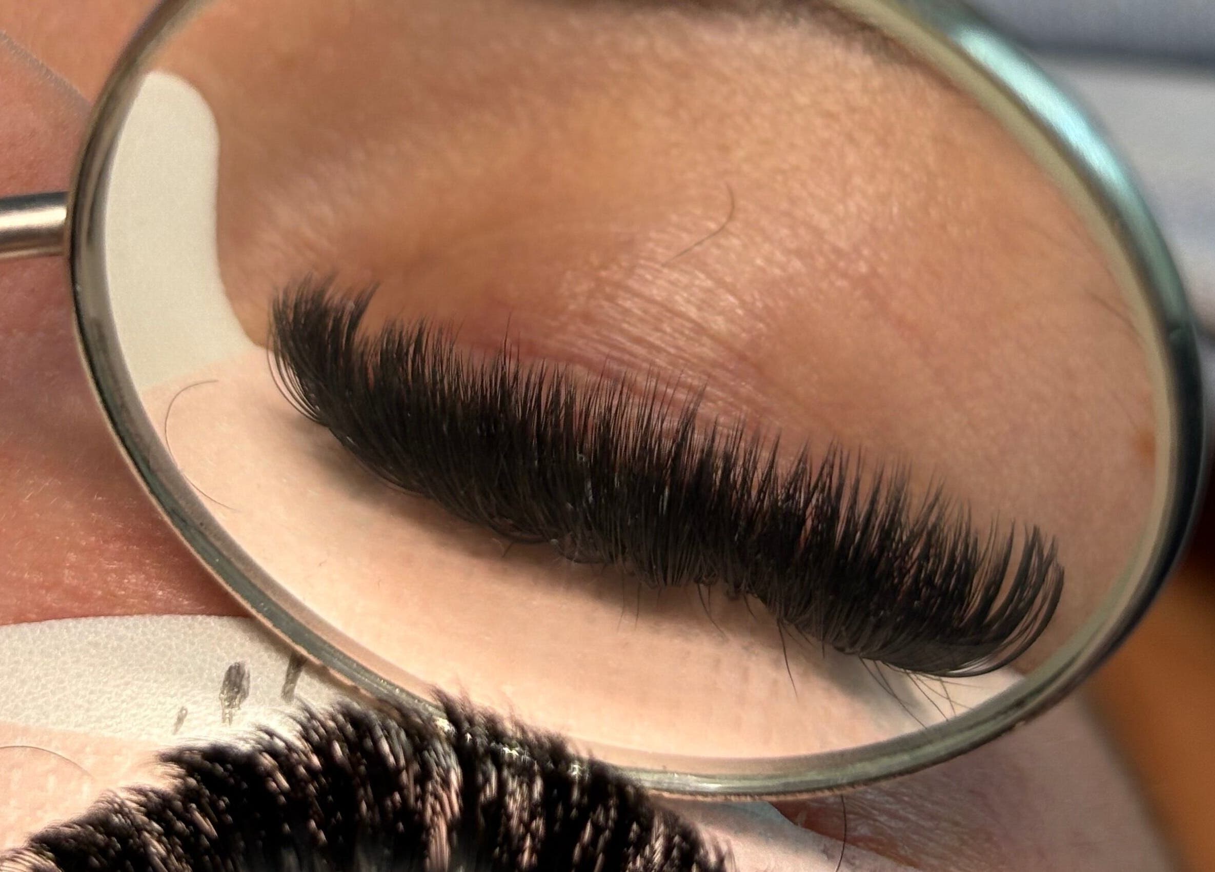 Close-up of eyelash extensions at Aesthetics by Amie, Calgary, Alberta, CA.