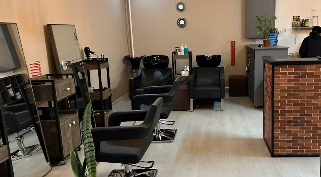 Modern salon chairs and equipment at ShearMadness in Cape Town, Western Cape, ZA.
