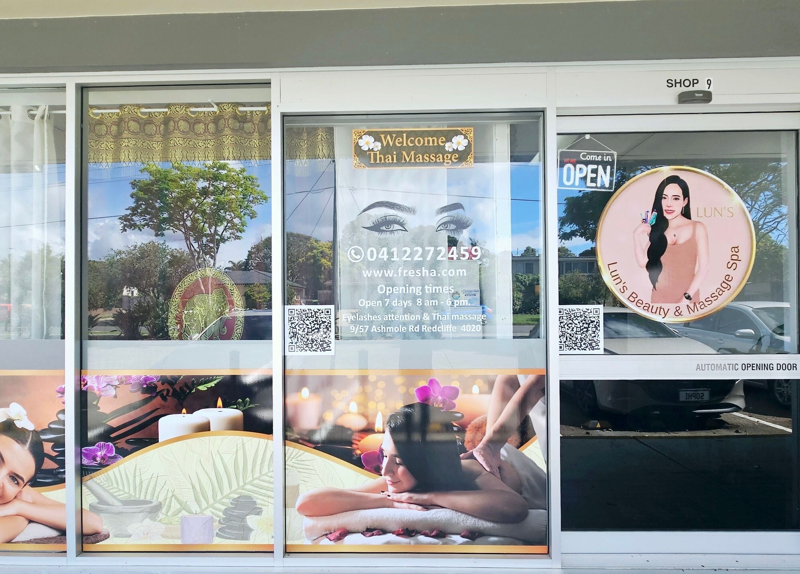 Front view of Lun's Beauty and Massage Spa in Redcliffe, Queensland, AU, showcasing serene spa imagery.