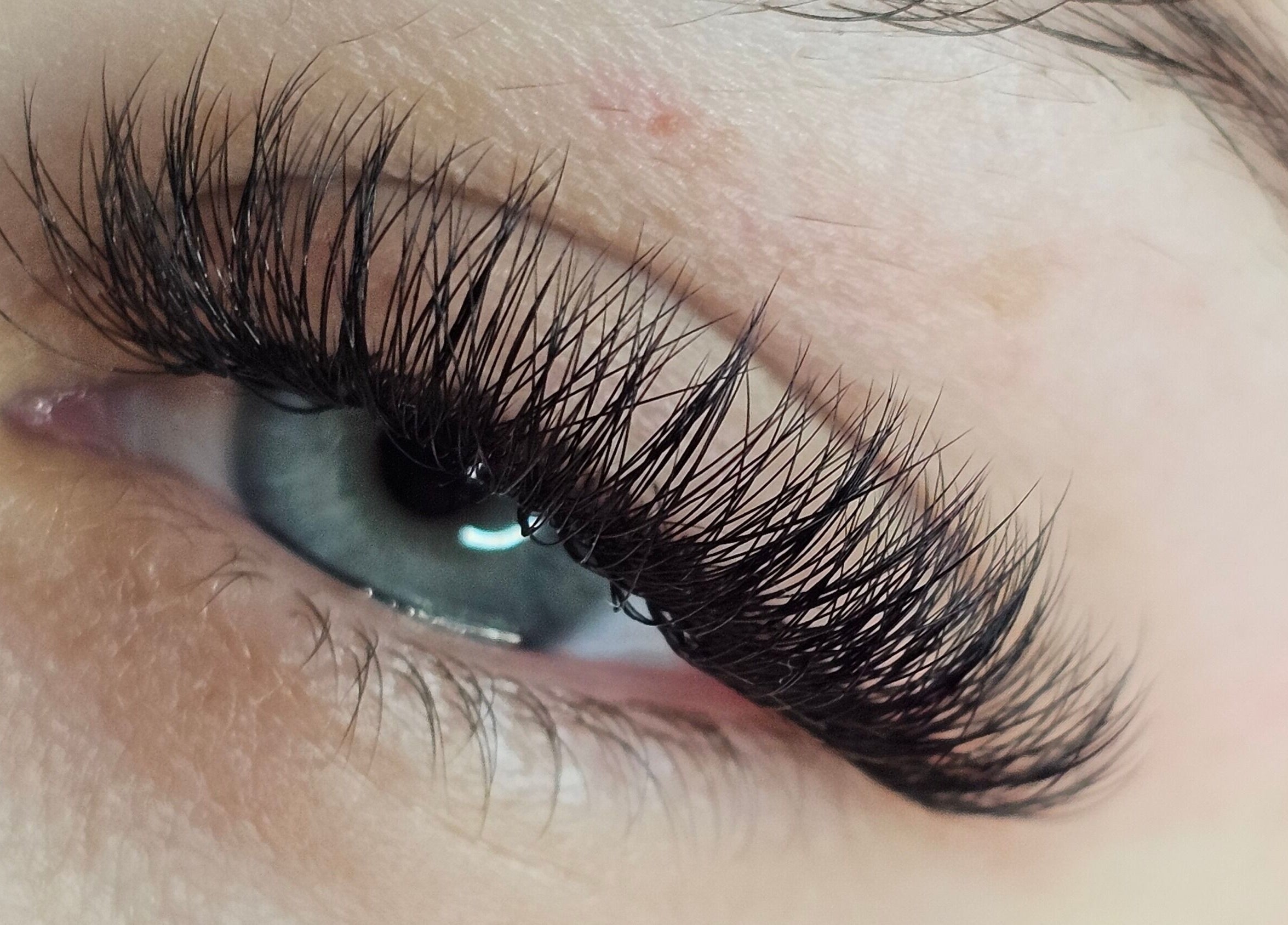 Close-up of eyelash extensions at Lun's Beauty and Massage Spa, Redcliffe, Queensland, AU.