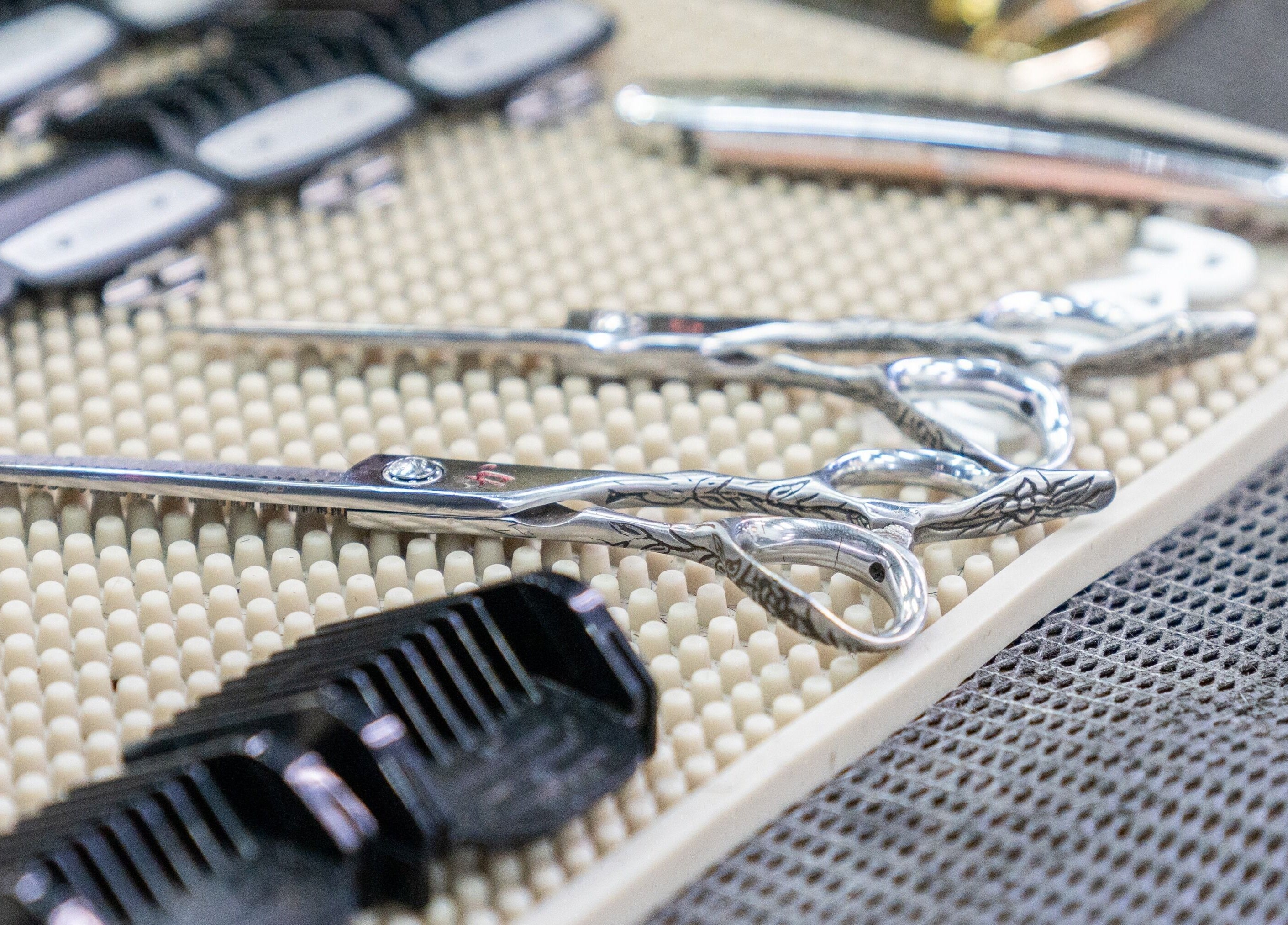 Professional scissors at Lole's Barber Shop on Ian Keilar Drive, Springfield Central, QLD, AU.