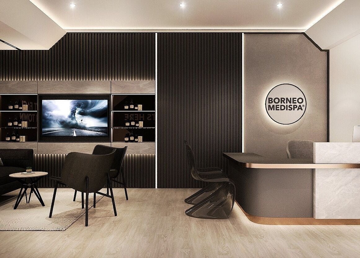 Luxurious interior of Borneo Medispa Shah Alam reception area in Shah Alam, Selangor, MY with modern decor.