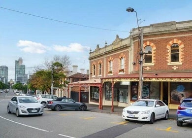 Street view of MRB Massage Therapy, housed in a classic brick building in Melbourne, Victoria, AU.