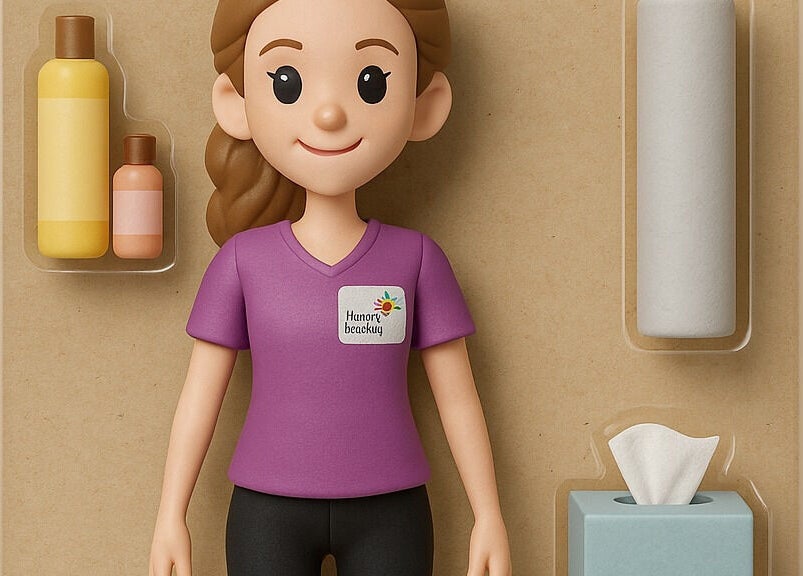 Adorable wellness-themed figurine at Ascot ART of Healing, Winkfield Row, England, GB.