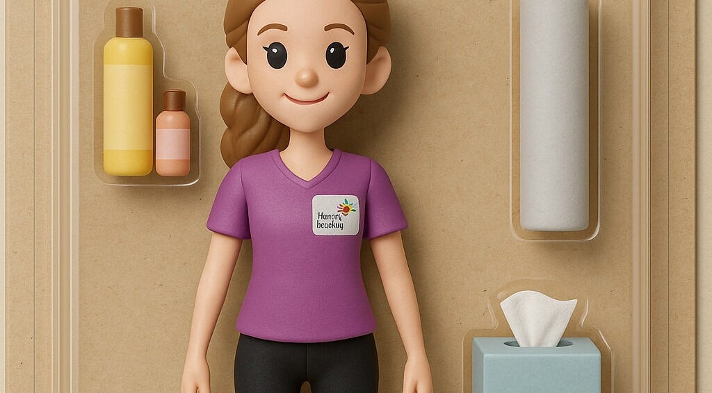 Adorable wellness-themed figurine at Ascot ART of Healing, Winkfield Row, England, GB.