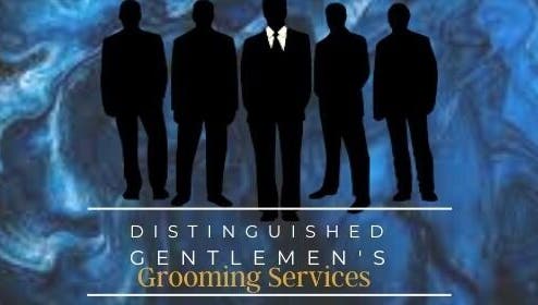 Silhouetted men in suits representing grooming services at BLACK OAK, Peoria, Illinois, US.