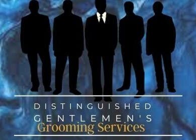 Silhouetted men in suits representing grooming services at BLACK OAK, Peoria, Illinois, US.
