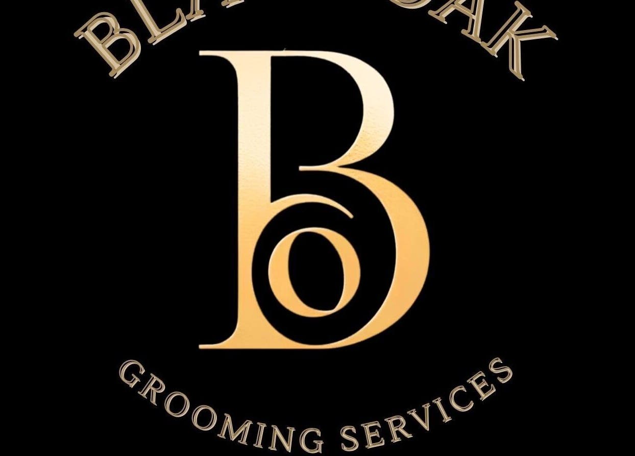 BLACK OAK logo in gold with grooming services at Peoria, Illinois, US.